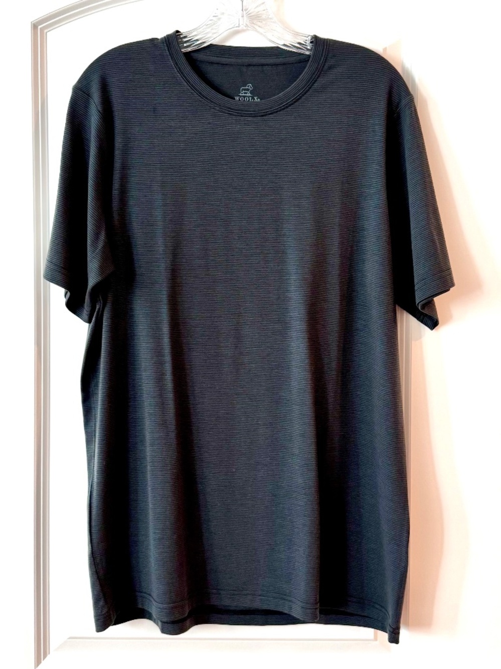 Woolx Mens Endurance Tee in Graphite Stripe Size Large